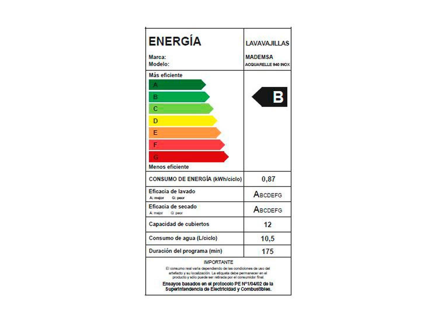 Lavavajilla Mademsa Frontal 12 Cubiertos Acquarelle 940 Inox-7