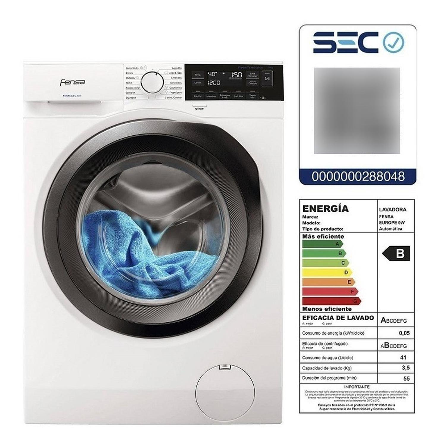 Lavadora Fensa Europe 9w 9 Kilos Carga Frontal 14 Programas-3