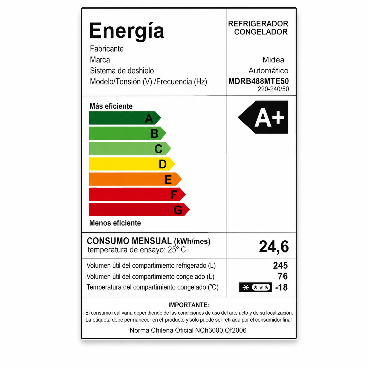 Refrigerador Midea Bottom Freezer No Frost 330 Litros MDRB489MTE50-6