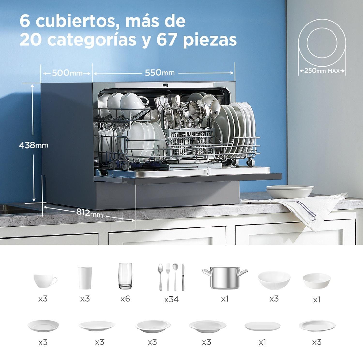 Lavavajilla 6 Cubiertos Mdwtf0602Ms Midea-8