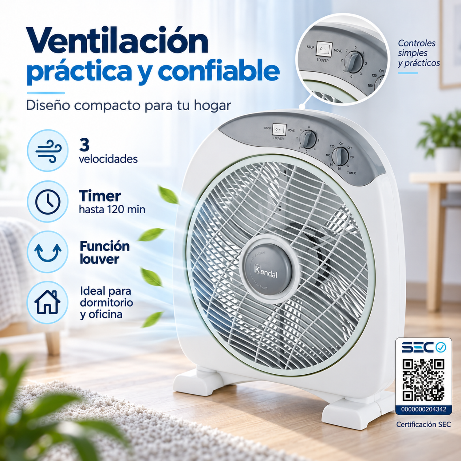 Ventilador Kendal Box 12 Kf-12b3-3