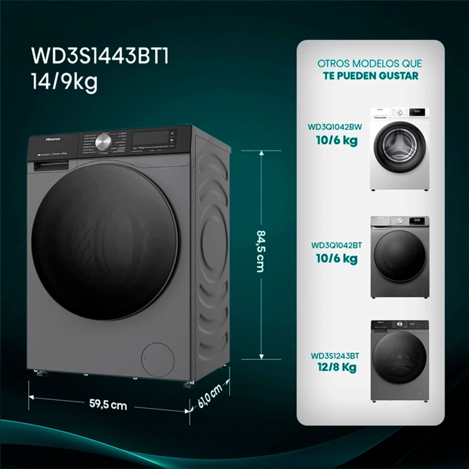 Lavadora Secadora Hisense 14/10 Kg WD3S1443BT-4