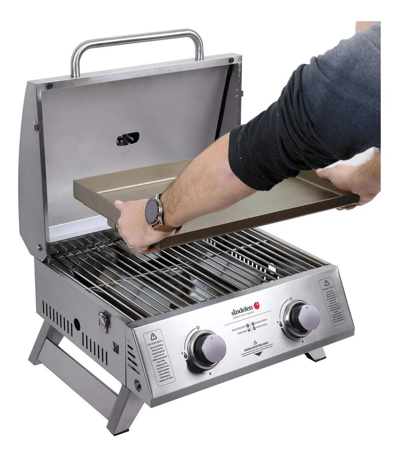 Parrilla A Gas Sindelen 2 Quemadores Pgm-2qin Inox-4
