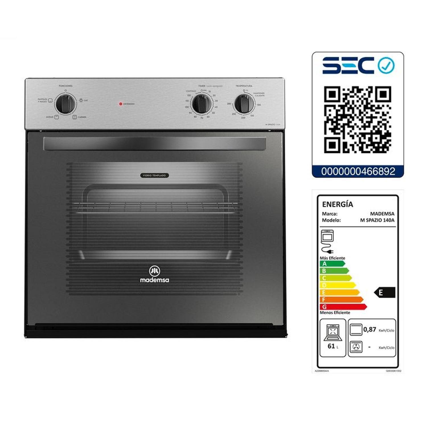 Horno Empotrable Eléctrico Mademsa 66L M Spazio 140A-4