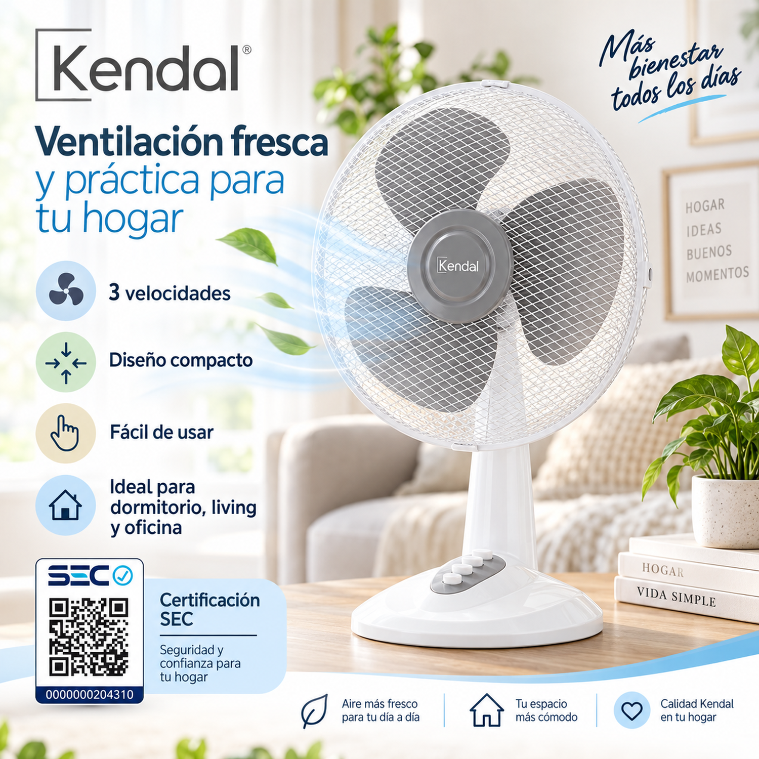 Ventilador de Sobremesa Kendal 12 KF-12D-5