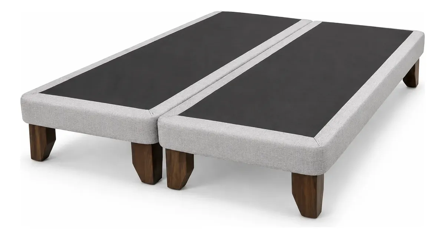Base Cama Europea King Dividida Gris Claro 180x200 Cm-3