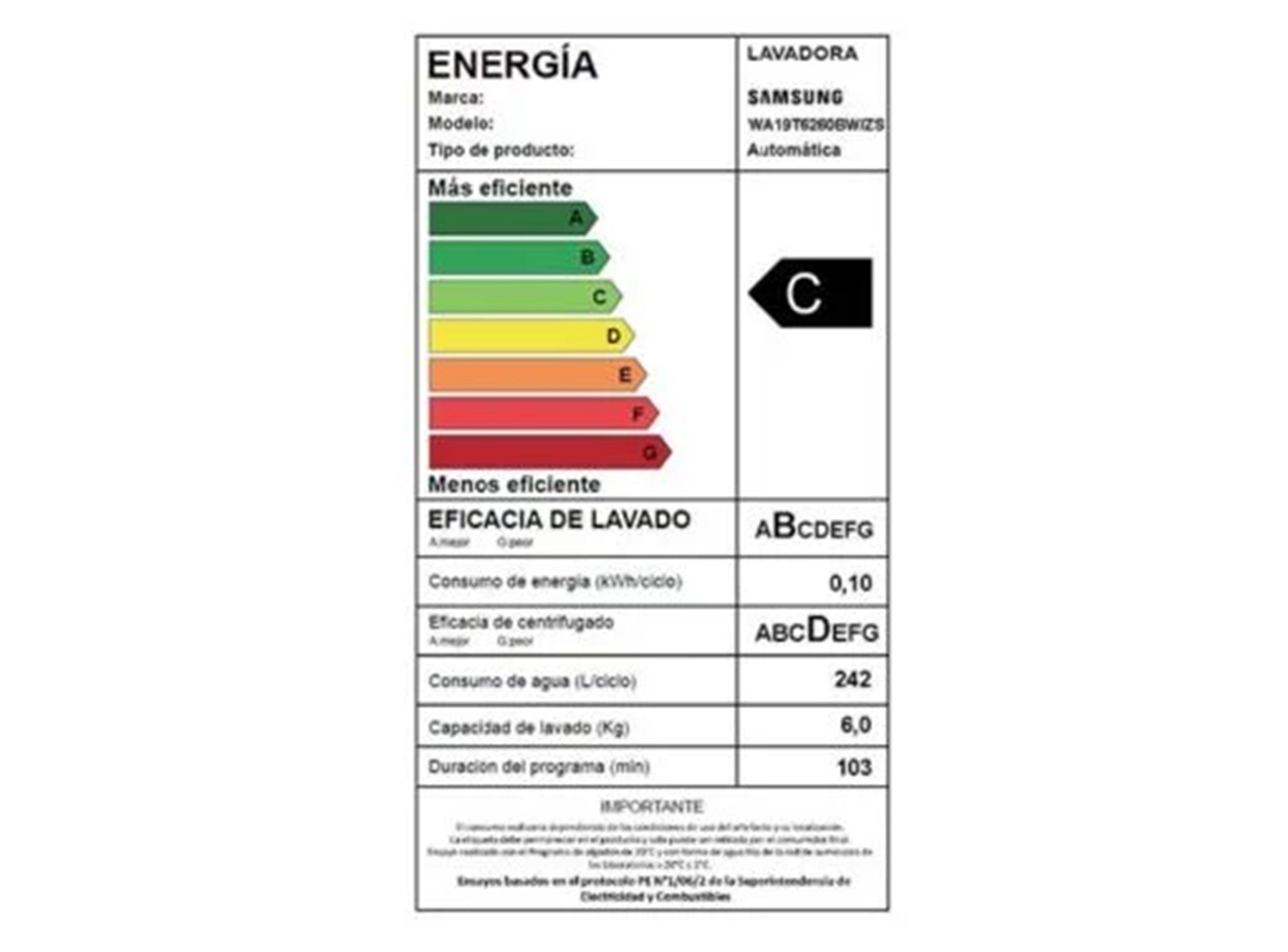 Lavadora Samsung Wa19t6260bw 19kg Carga Superior-5