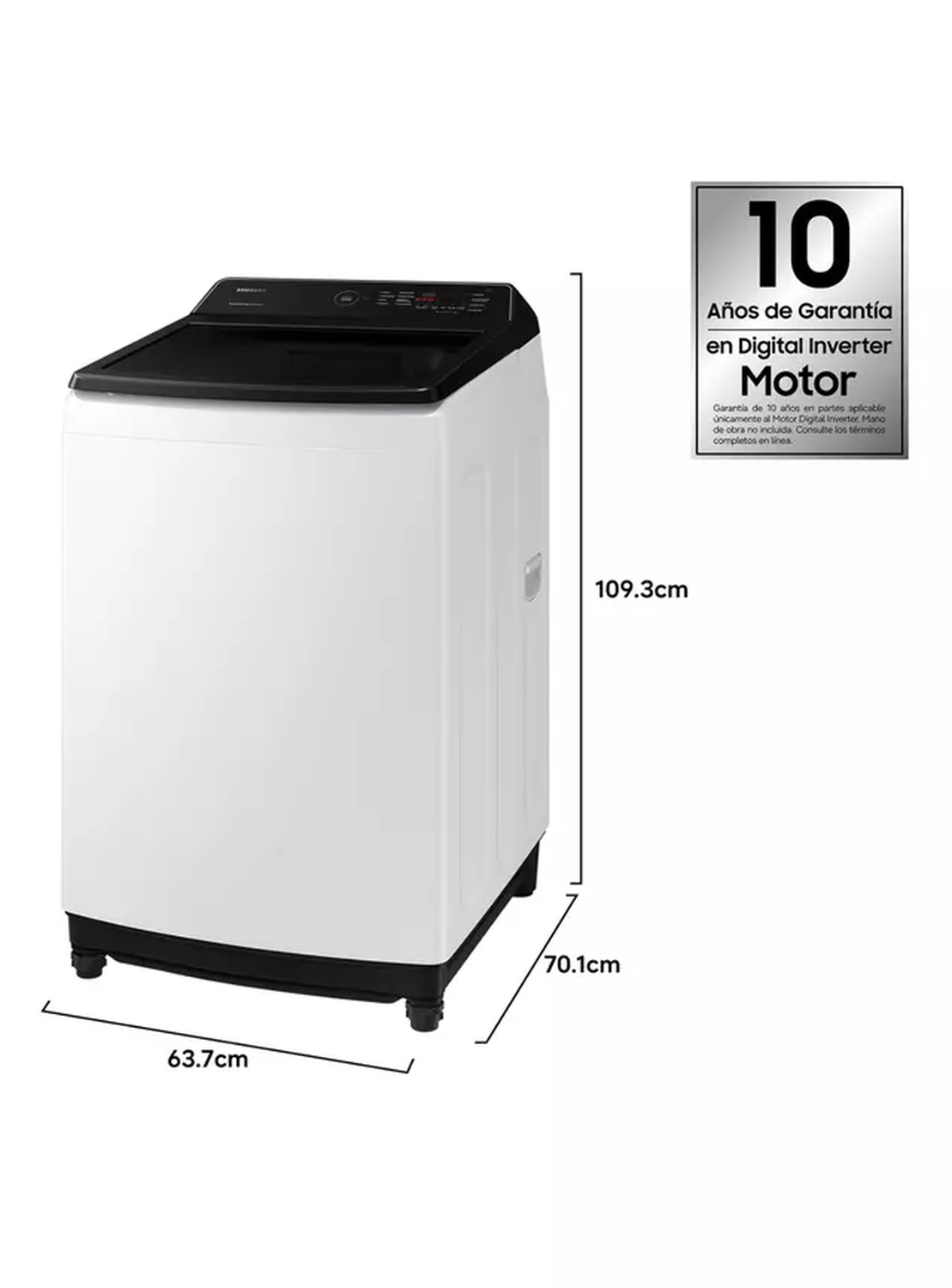 Lavadora Samsung Carga Superior 19 Kg con Eco Bubble WA19CG6441BW Blanco-2