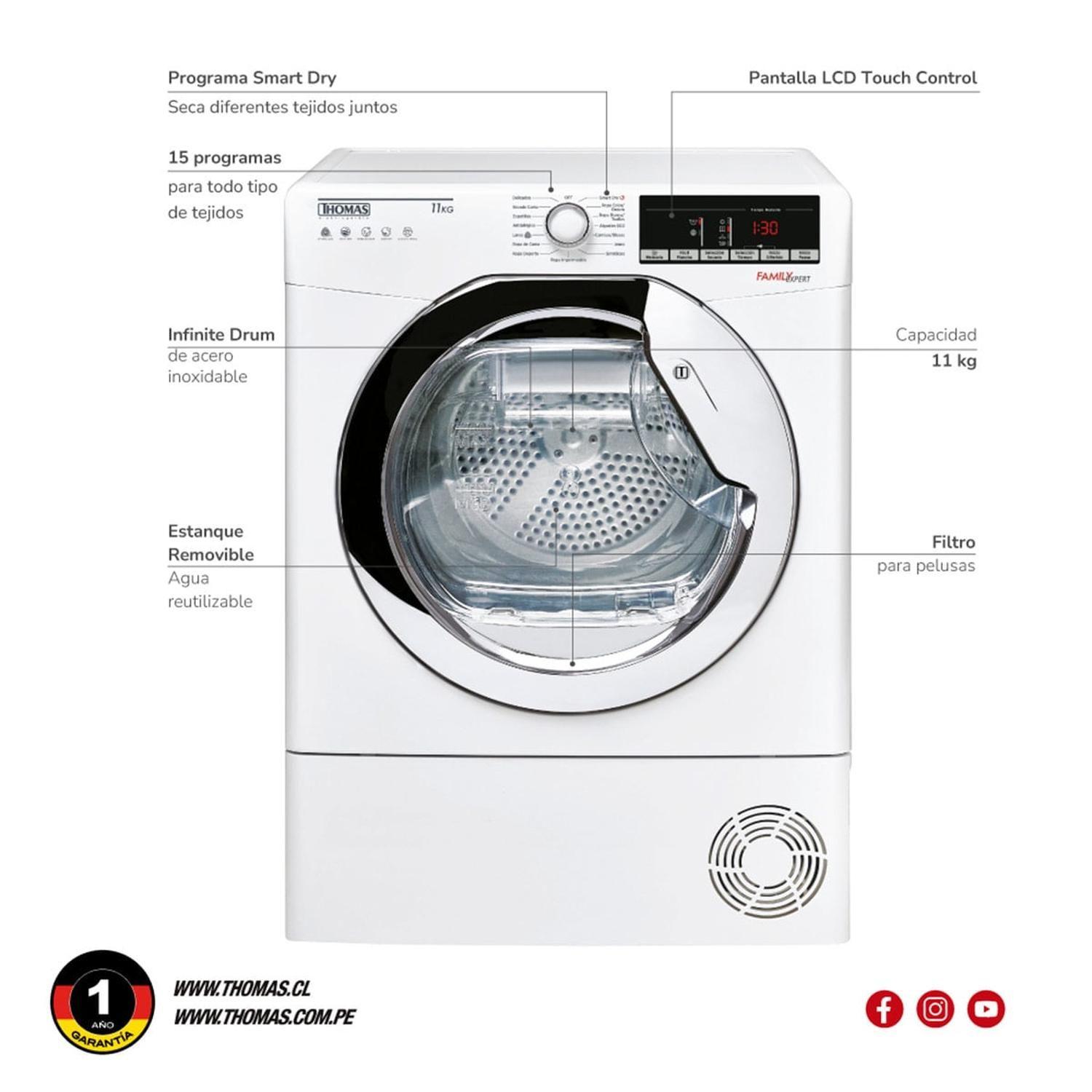 Secadora De Ropa Thomas Family Expert TH D11KCBC 11 Kg-4