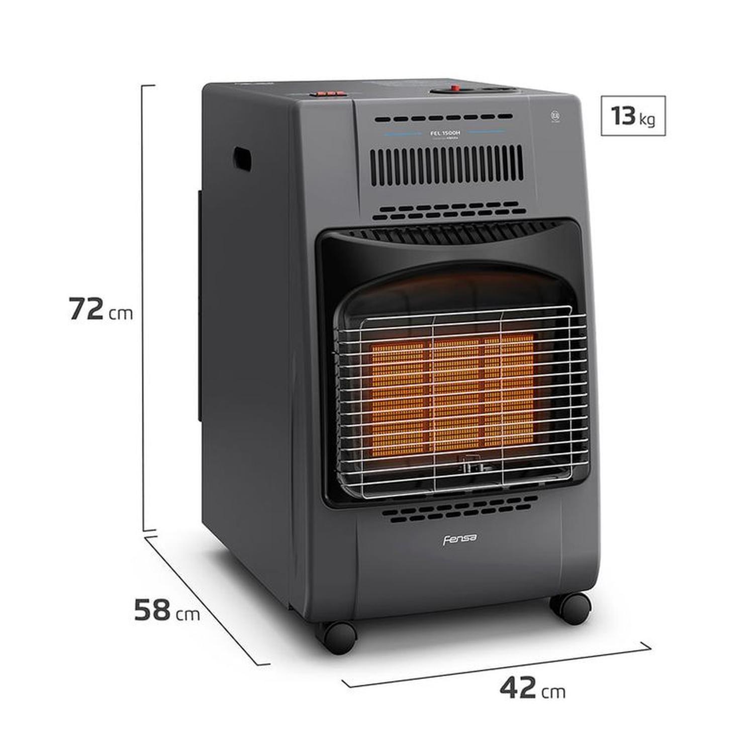Estufa Hibrída Fensa 5-15Kg Fel 1500 H Eléctrica y a Gas Licuado-4