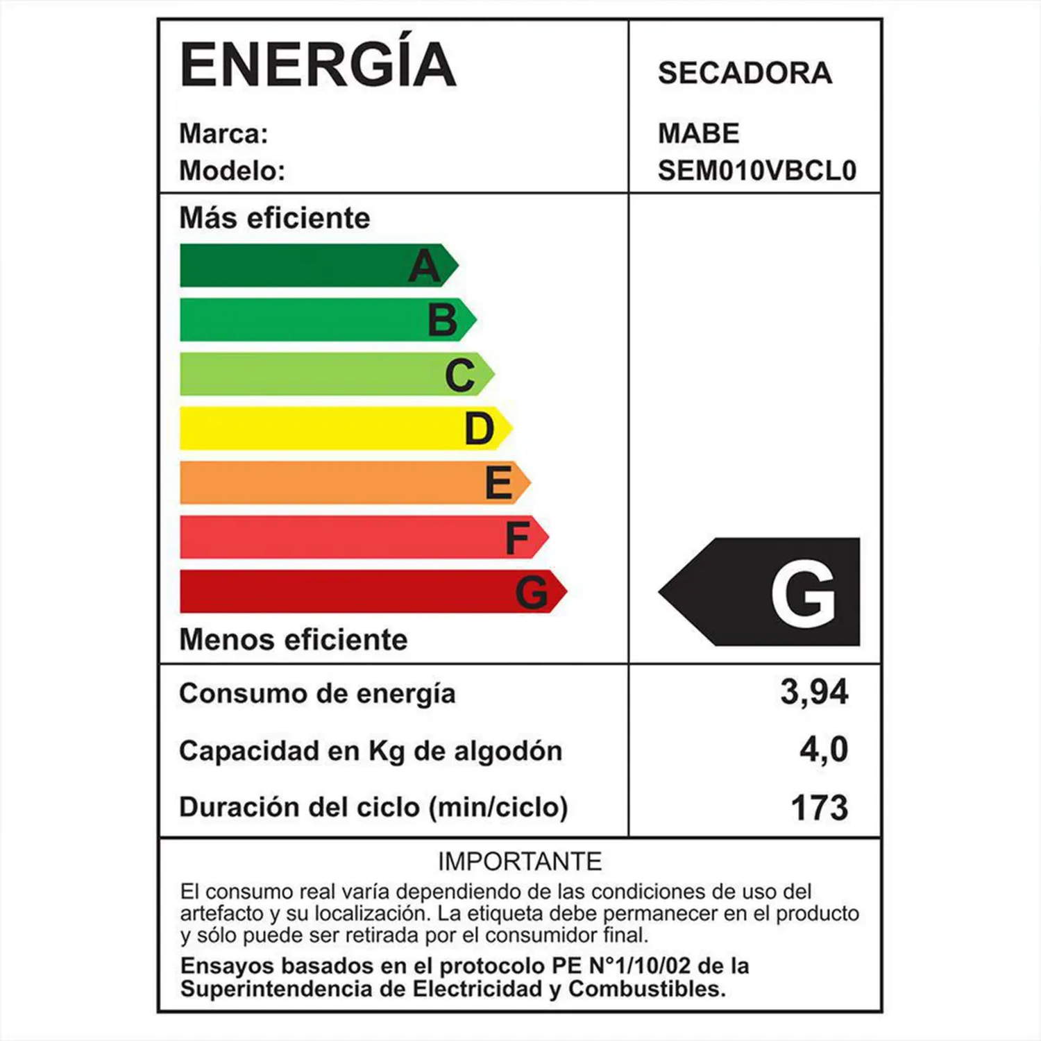 Secadora de Ropa Mabe 10 kg Carga Frontal SEM010VBCL0-7