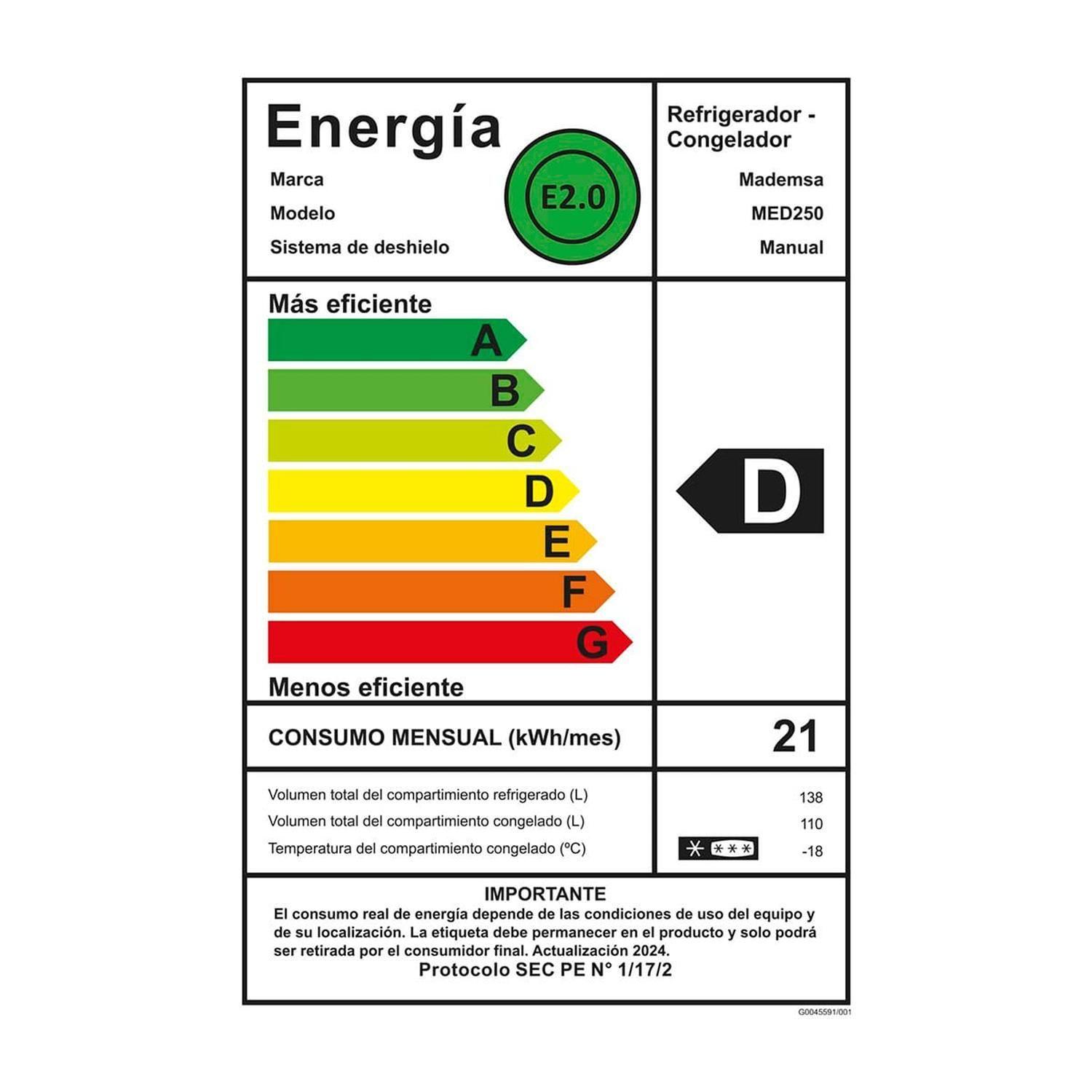 Refrigerador Bottom Freezer Mademsa Med250 248 Lt Frio Directo-9