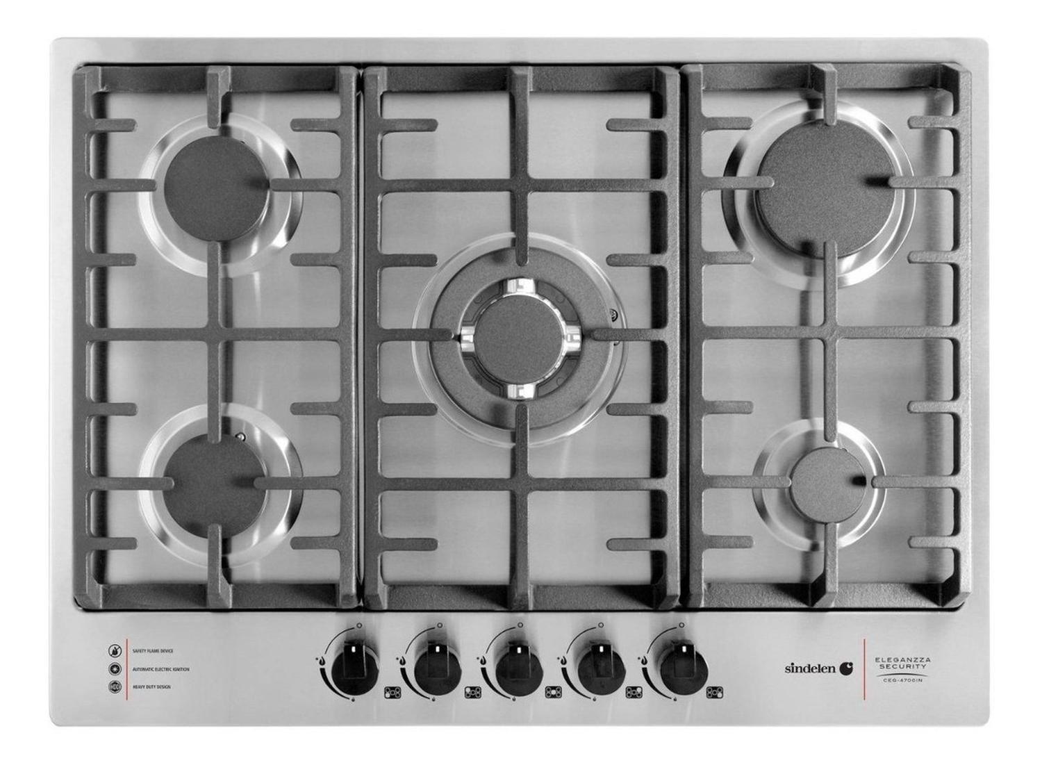 Encimera A Gas 5 Quemadores Sindelen Ceg-4700in-1