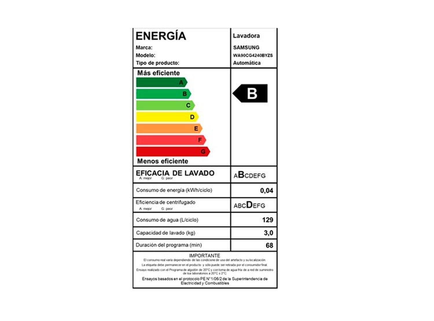 Lavadora Carga Superior Samsung WA90CG4240BYZS 9 Kg-6
