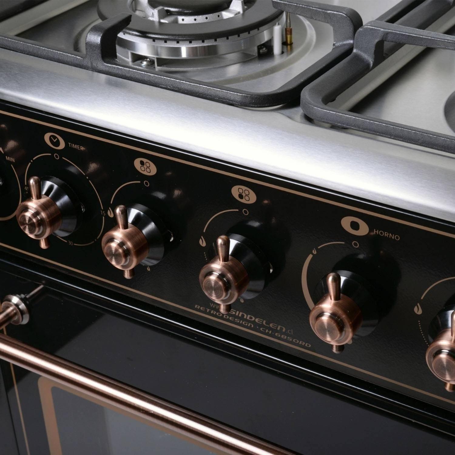 Cocina A Gas Retro Sindelen Ch-6850rd 4 Quemadores-2