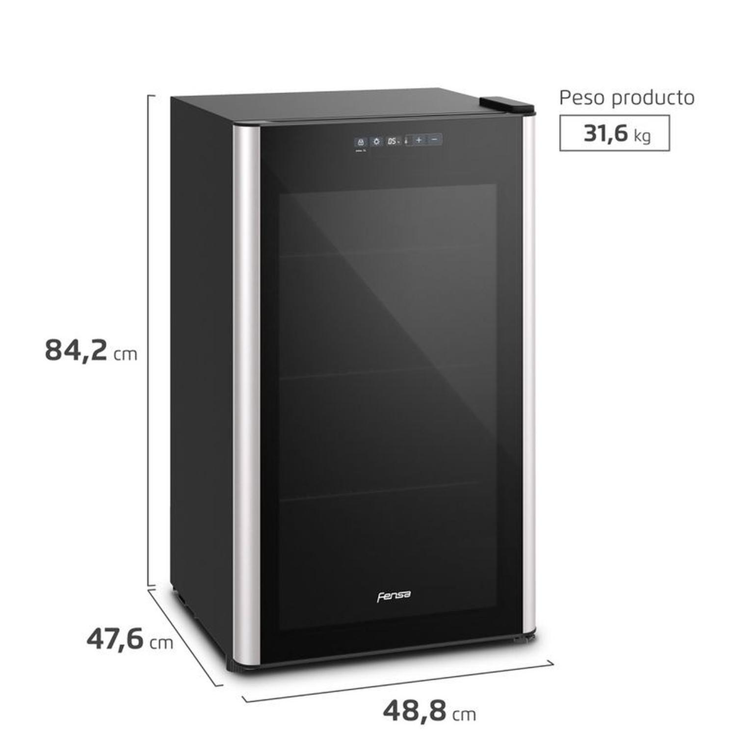 Beer Cooler Fensa 96L Multipropósito, Panel Digital y Luz LED BCG96 Negra-3