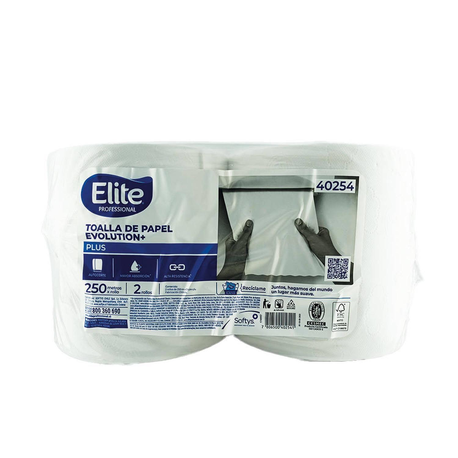 Toalla de papel Elite plus Evolution 2x250 mts cod. 40254-2