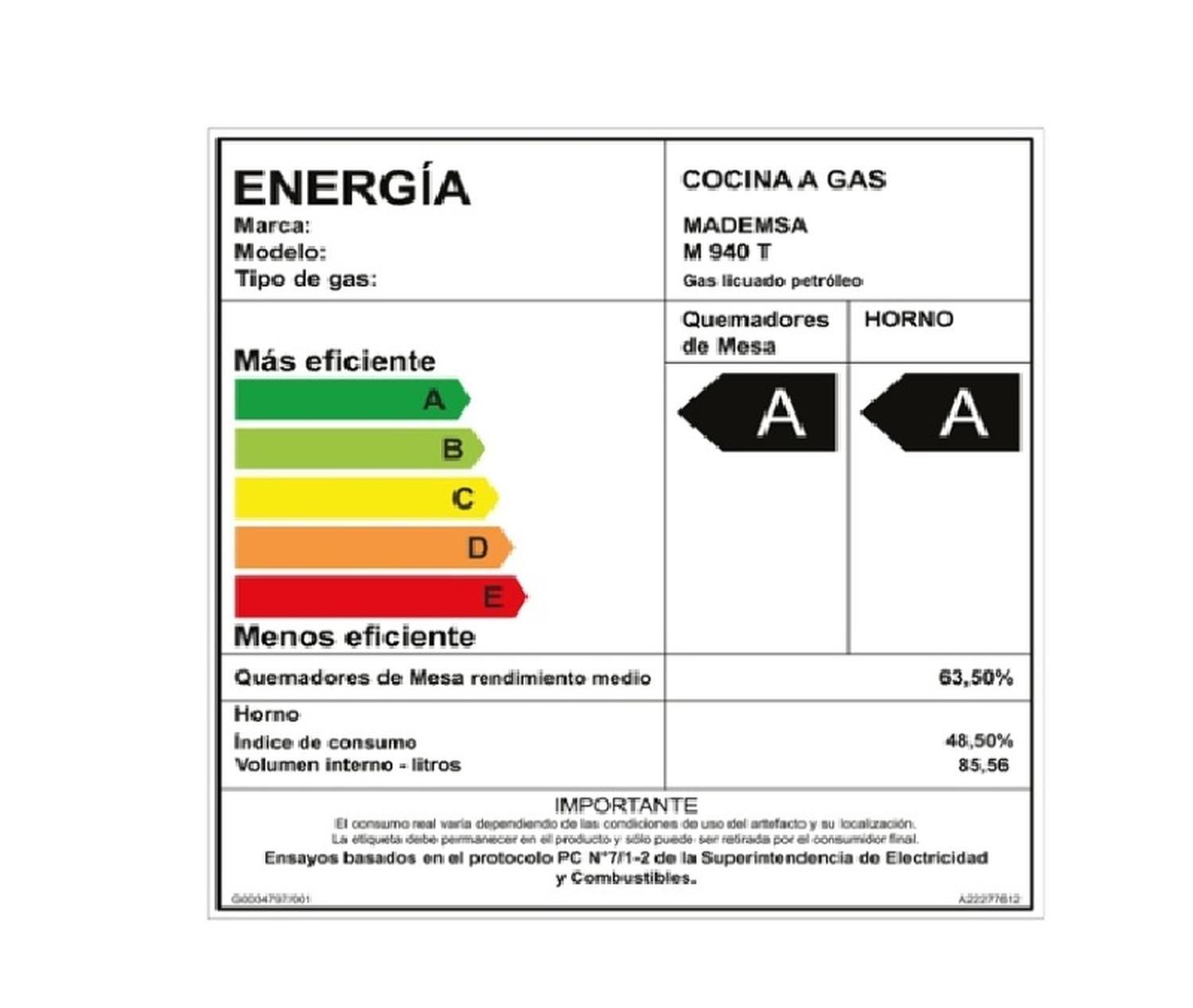Cocina 5 Quemadores Mademsa M 940 T-5