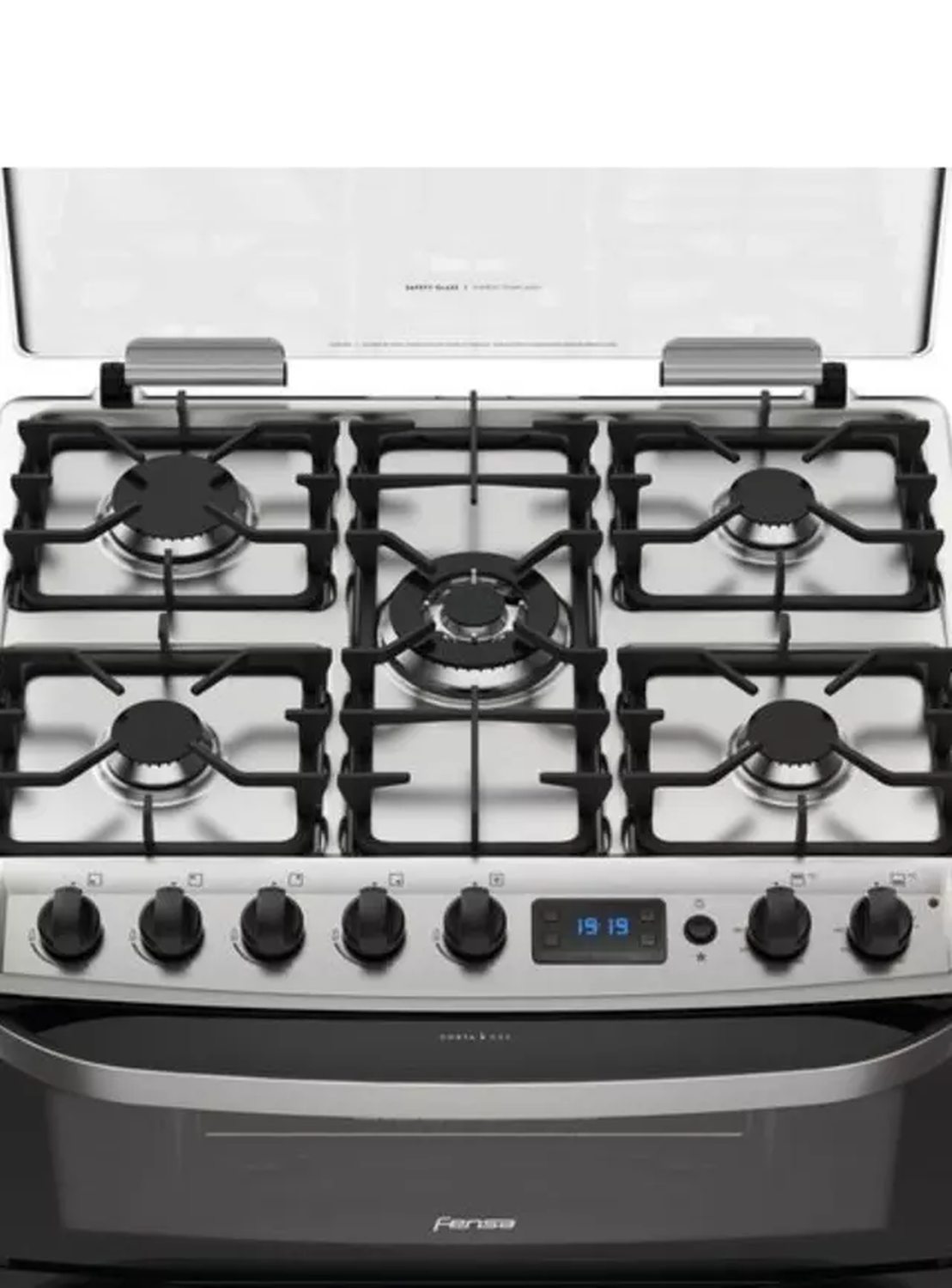 Cocina a Gas Fensa Doble Horno 76 DBT Negra-2