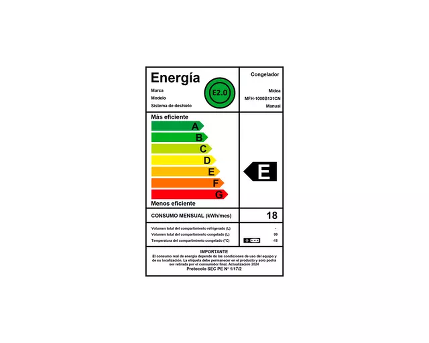 Freezer Midea Horizontal 99 Litros MFH-1000B131CN-7