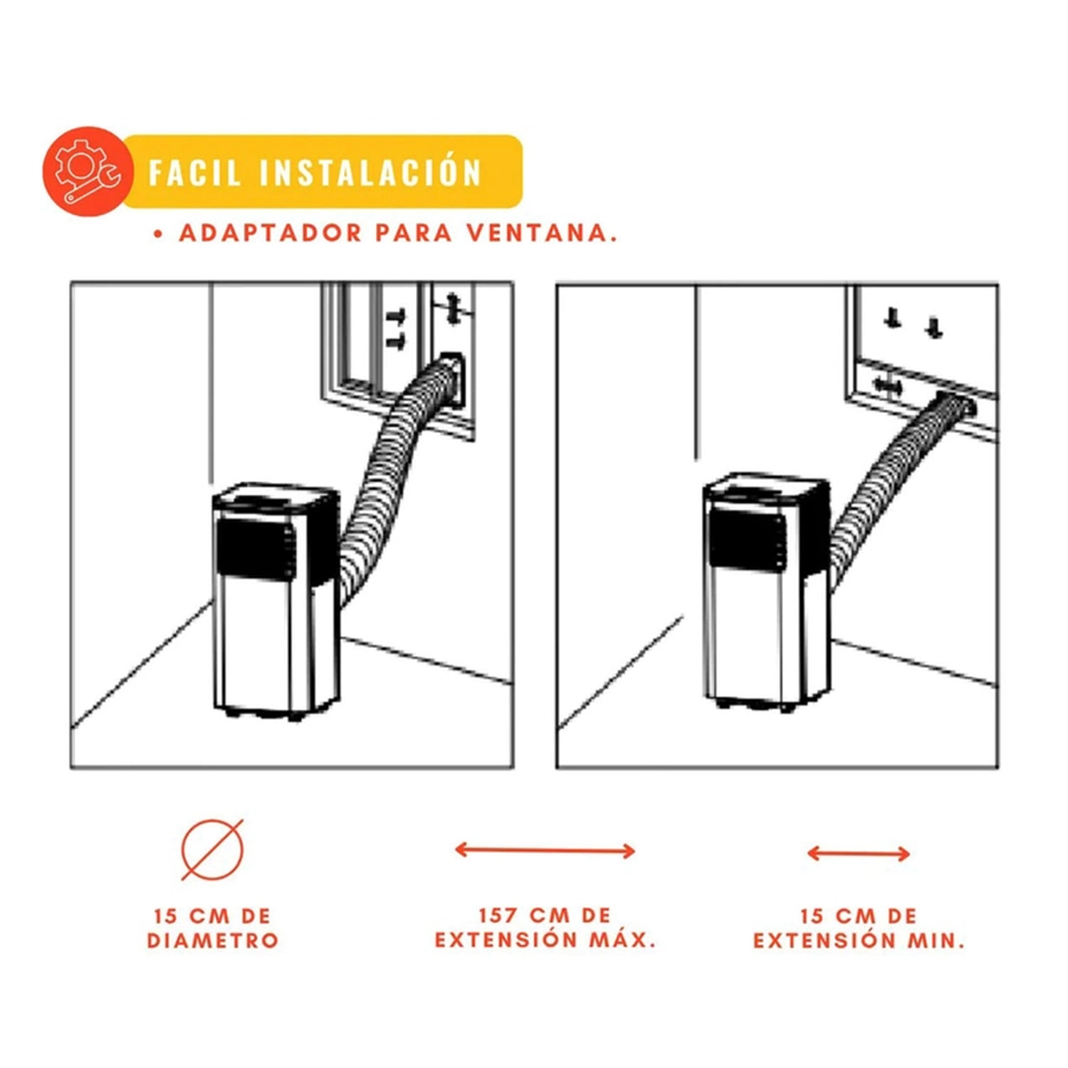 Aire Acondicionado Clark Portátil Frio Calor 12000 BTU-7
