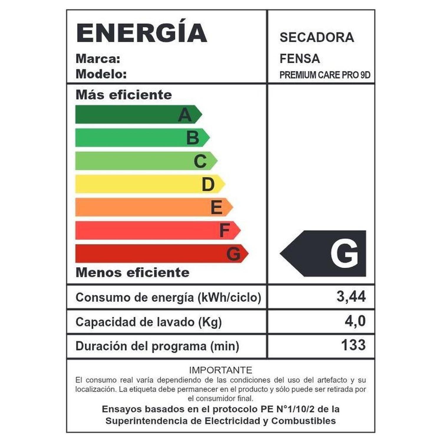Secadora Fensa Carga Frontal 9 Kg Premium Care Pro 9D Silver-5