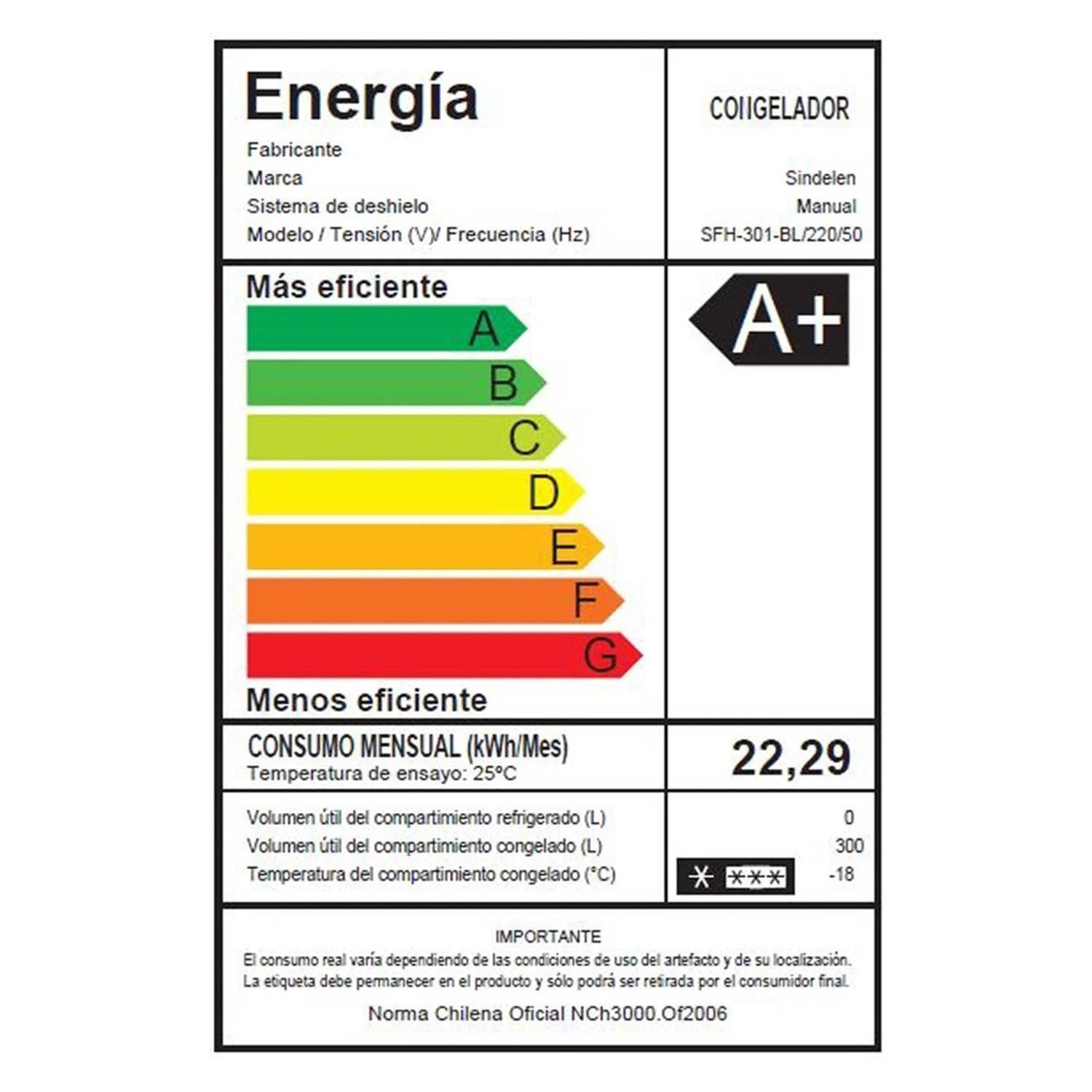 Congelador Freezer Horizontal Sindelen 300 Litros Sfh-301b-4