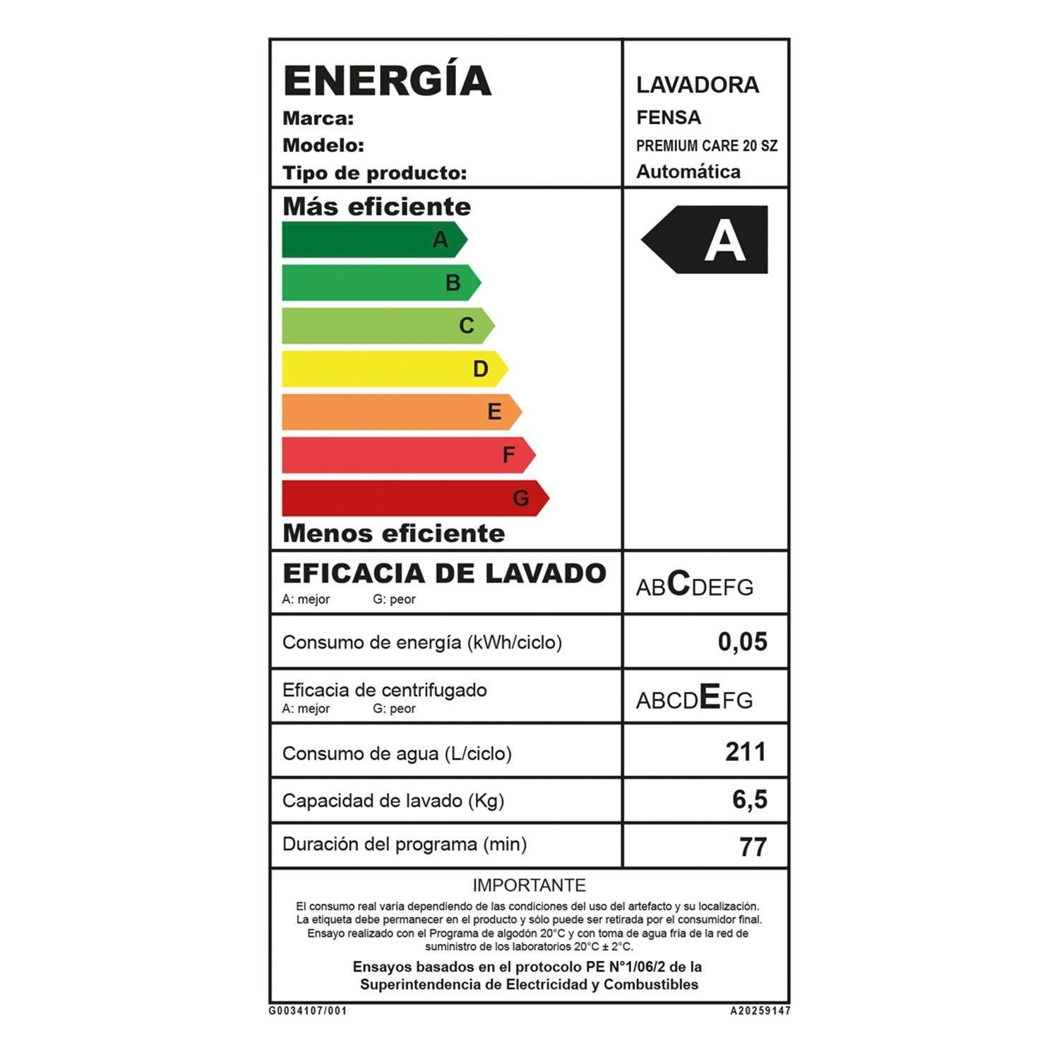 Lavadora Automática Fensa Premium Care 20sz 20 Kg-5