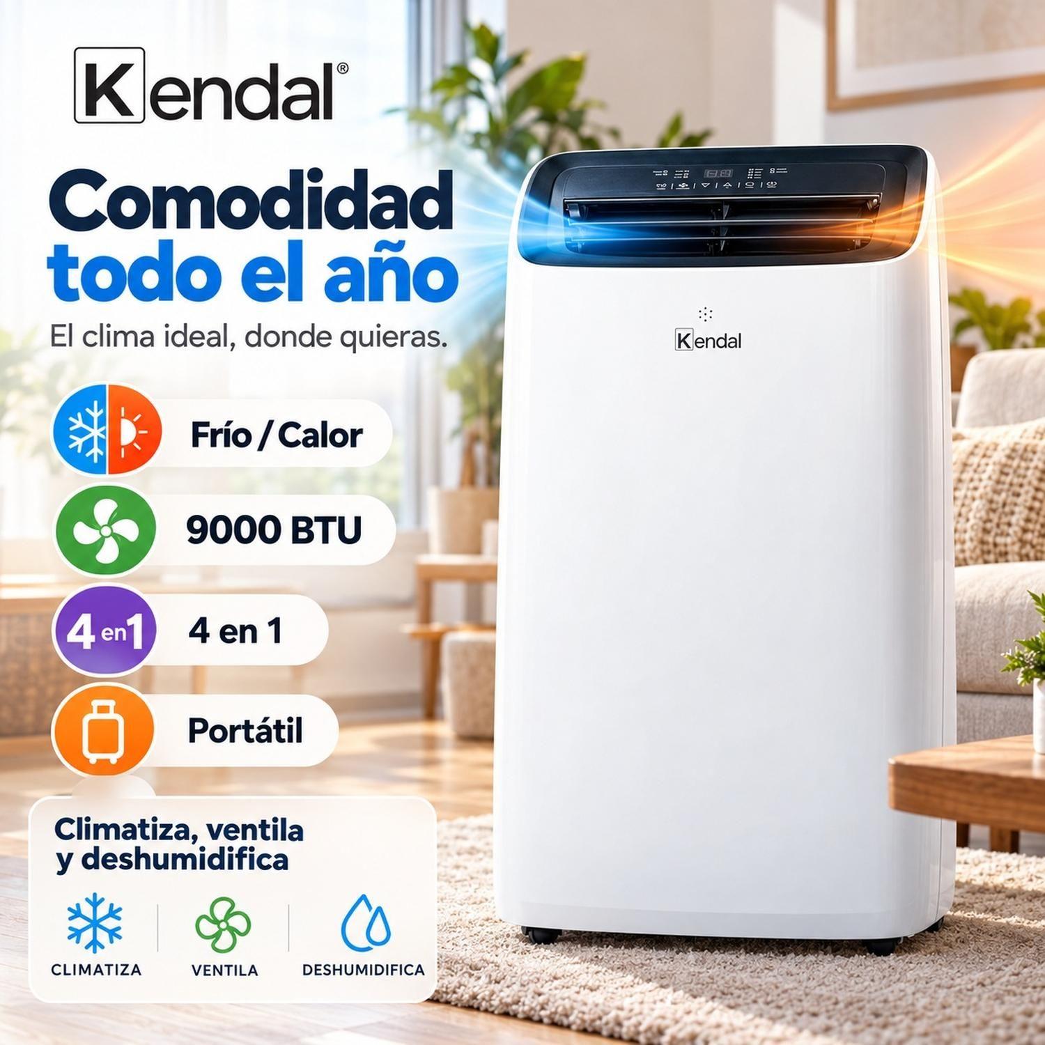 Aire Acondicionado Portátil Kendal Frío Calor 9000 Btu Eva III Pro 4 en 1-8
