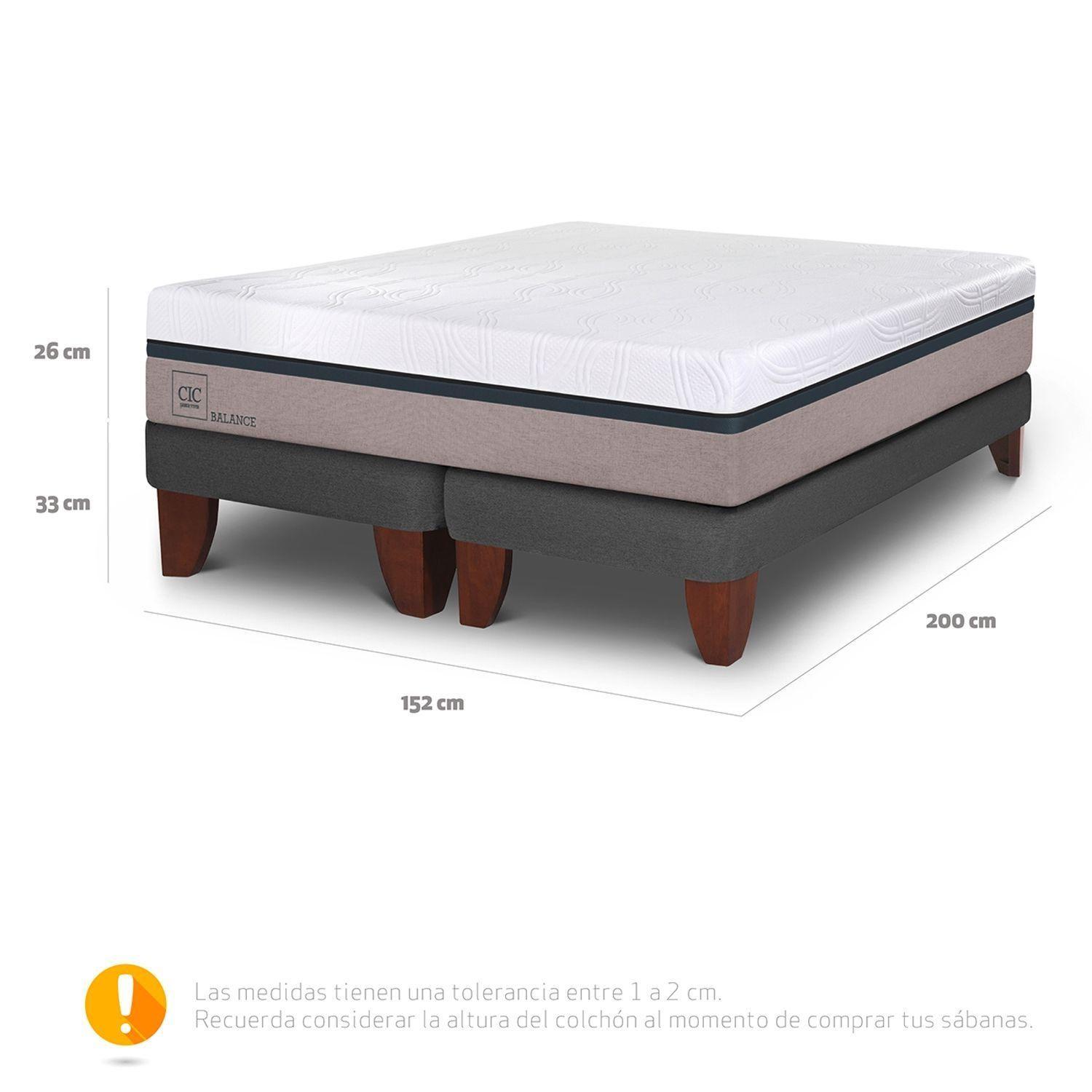 Cama Europea Cic Balance 2 Plazas Base Dividida 200cm x 150cm-6