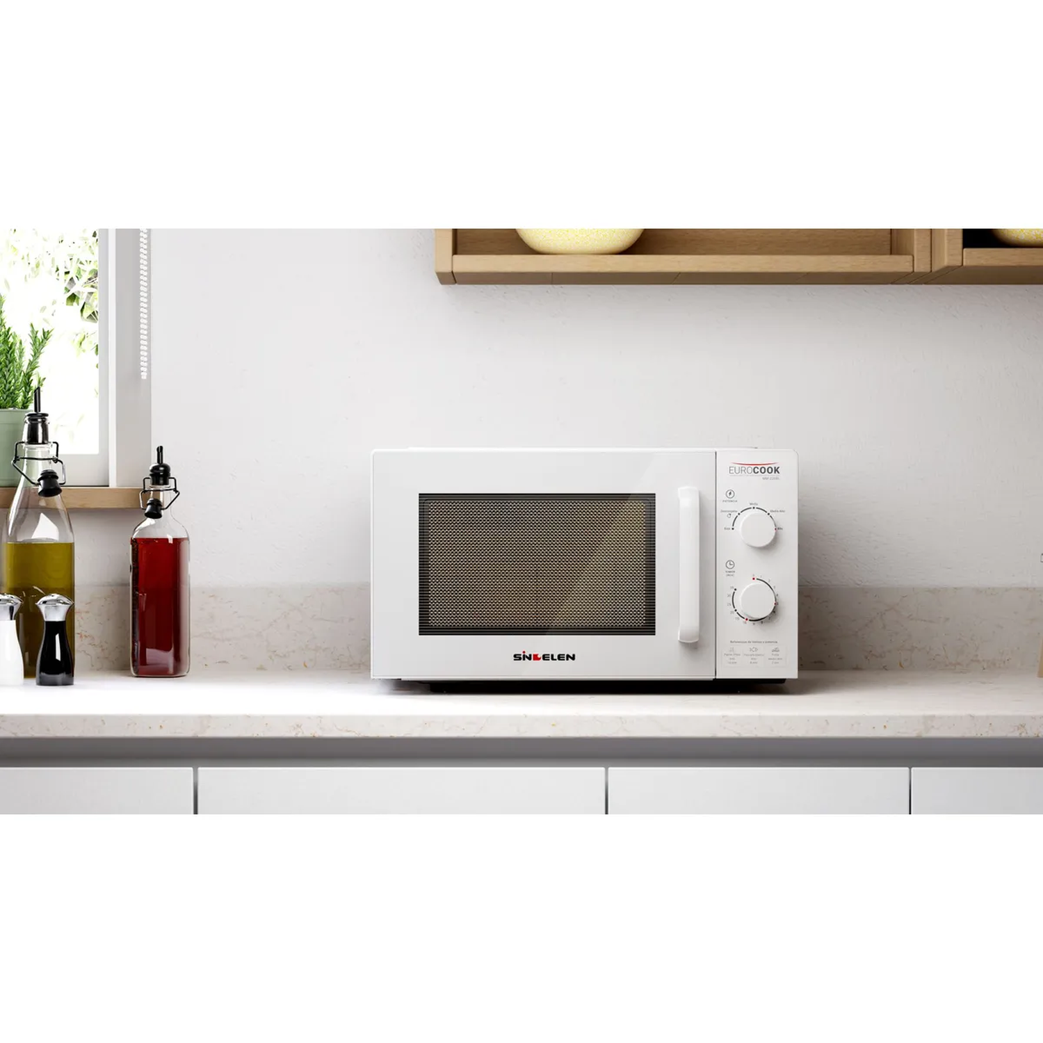 Microondas Análogo Sindelen Blanco MM-220BL 20 Lt-4