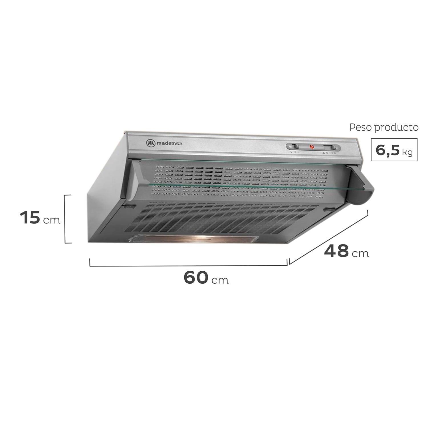 Campana De Cocina Extractora Mademsa 60 Cm Mx U160s Inox-3
