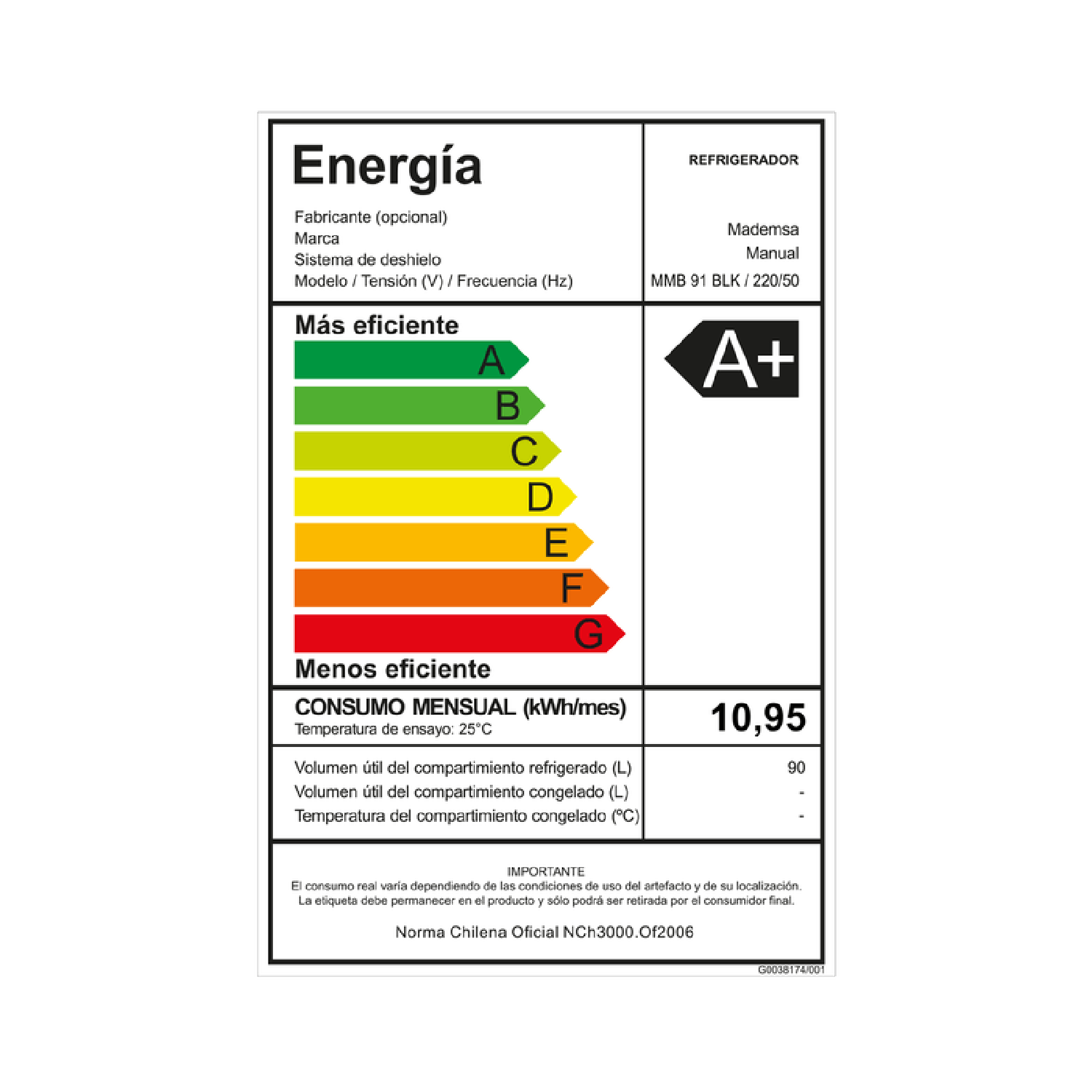Frigobar Mademsa MMB91 Negro 90L-6