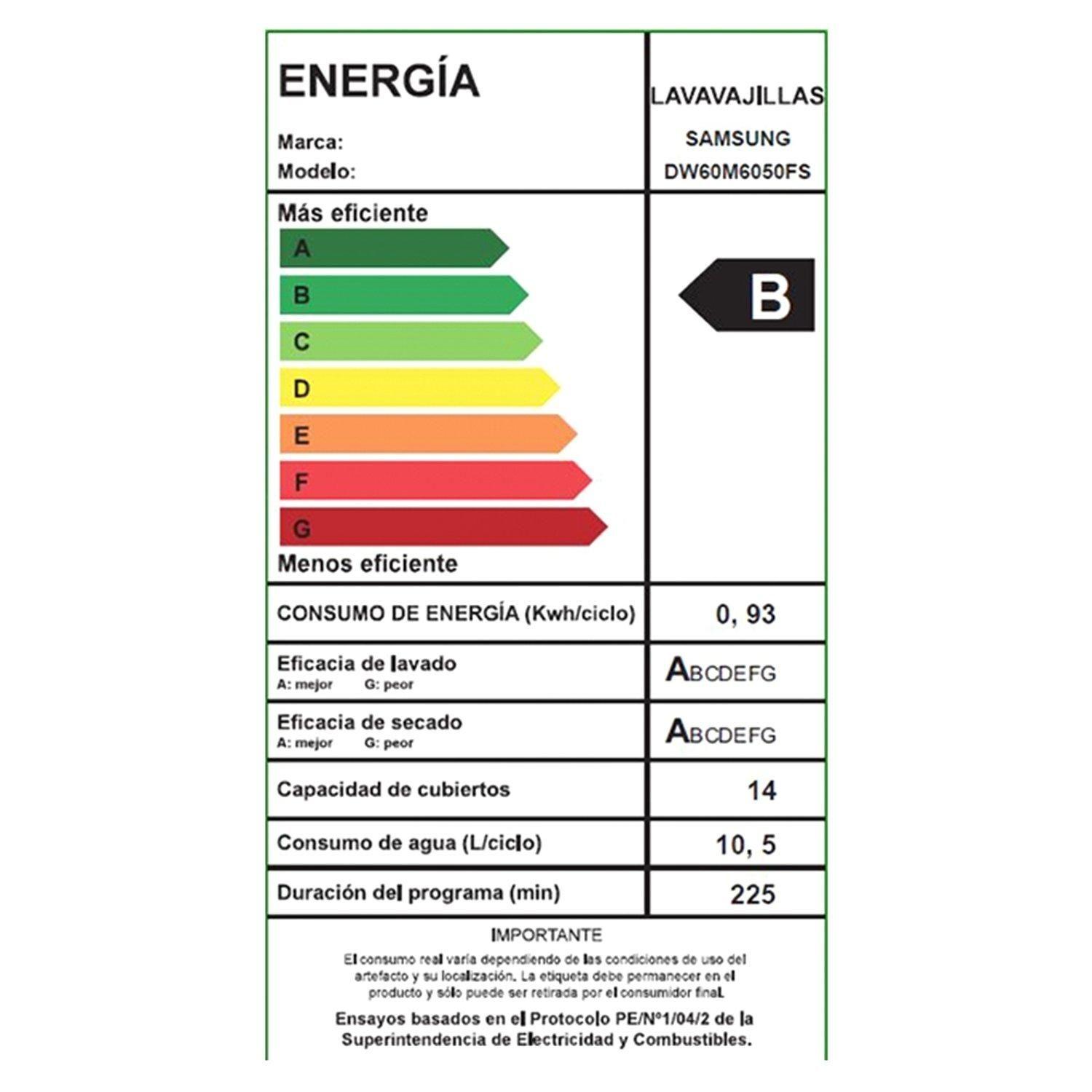 Lavavajillas Samsung Dw60m6050fs 14 Cubiertos-6
