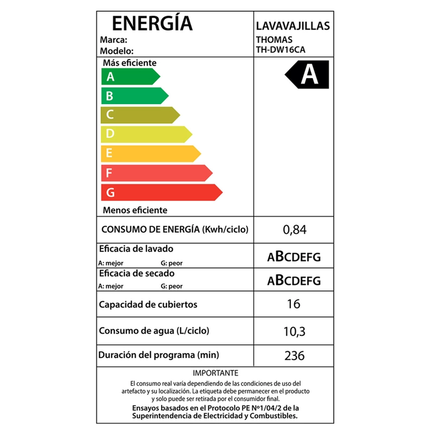 Lavavajillas Thomas TH-DW16CA 16 Cubiertos-6