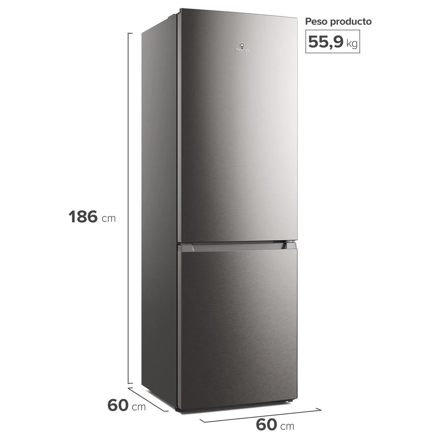 Refrigerador Mademsa Bottom Freezer No Frost 285 Litros Inox MI60S-4