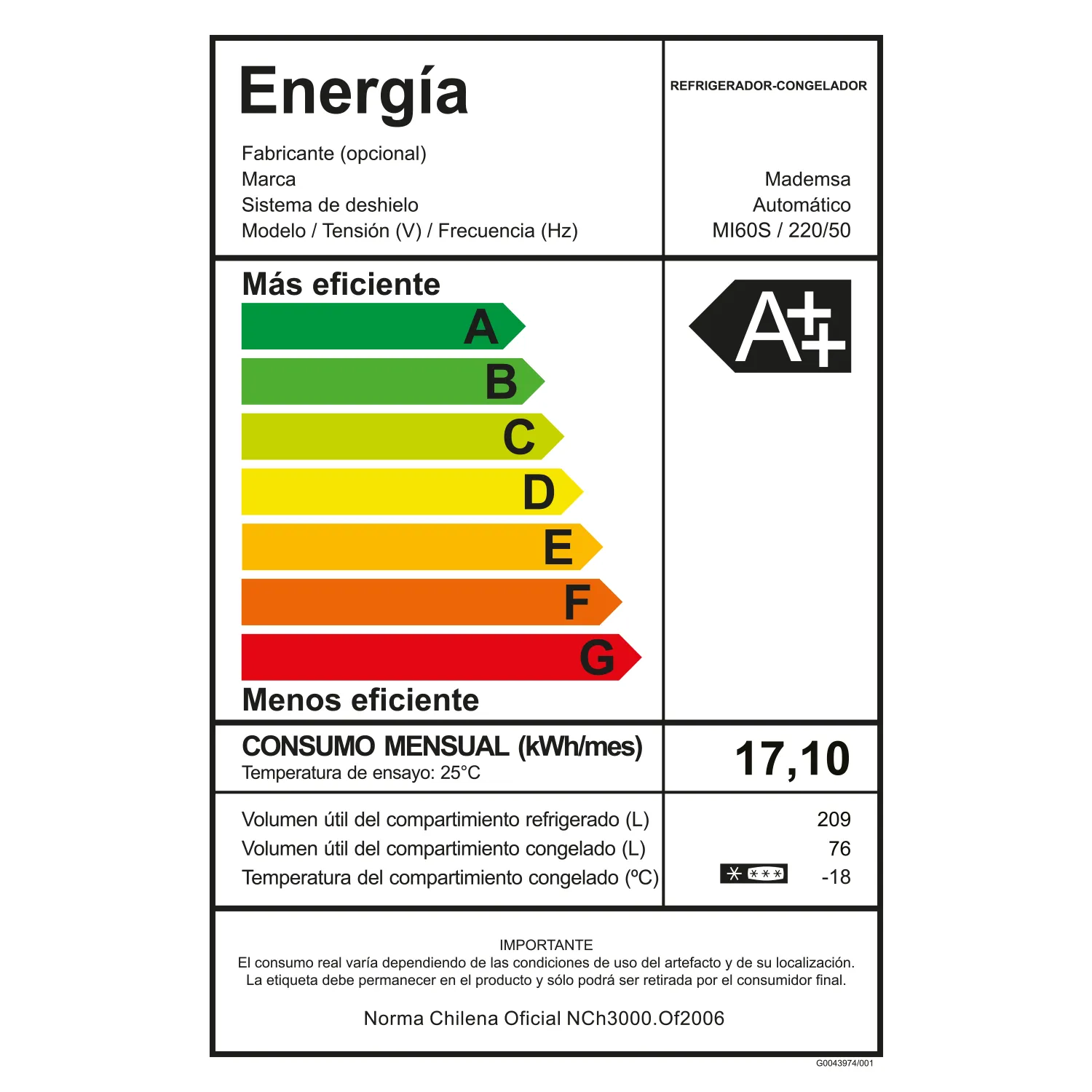 Refrigerador Mademsa Bottom Freezer No Frost 285 Litros Inox MI60S-7