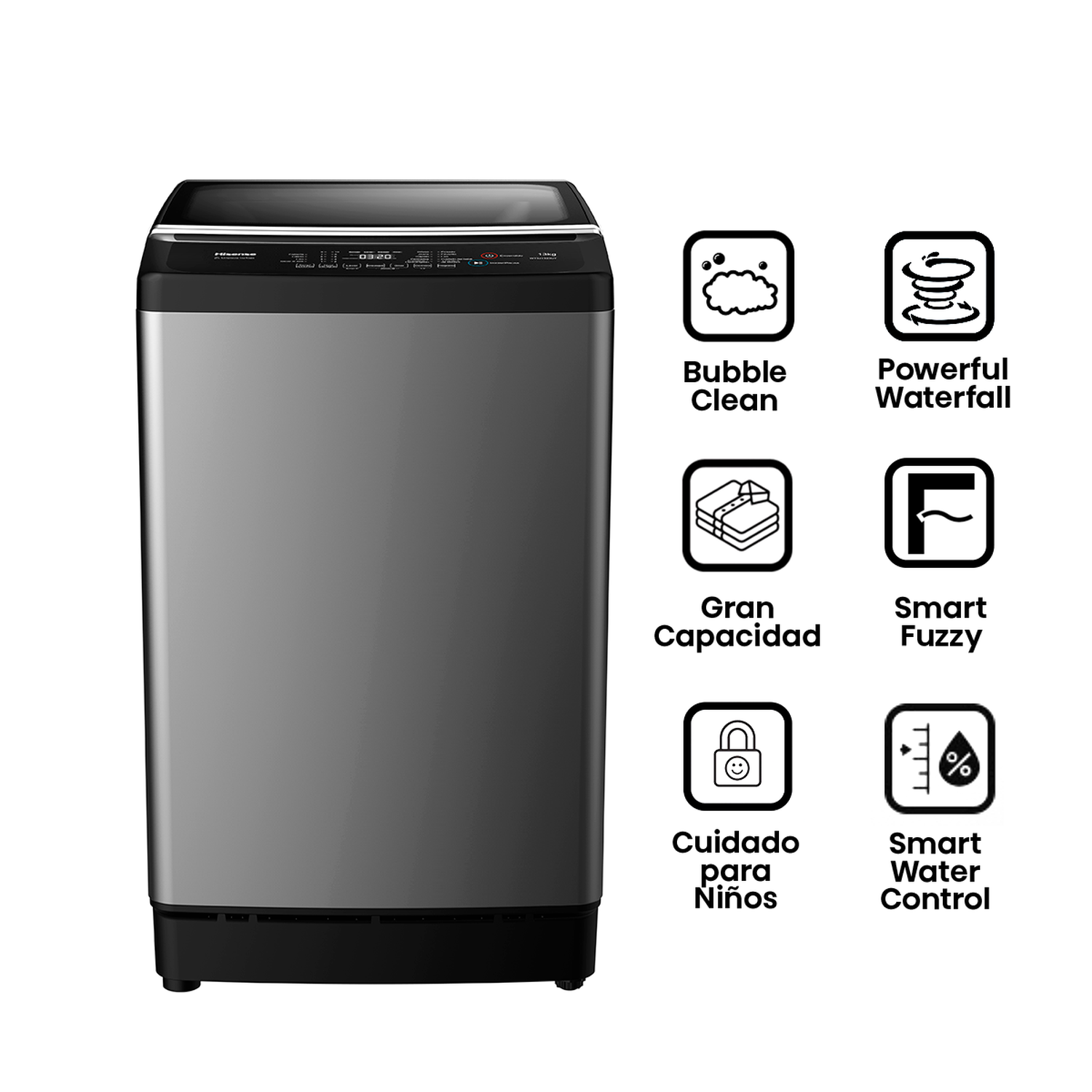 Lavadora Hisense Carga Superior 10Kg WT3K1023UT-7