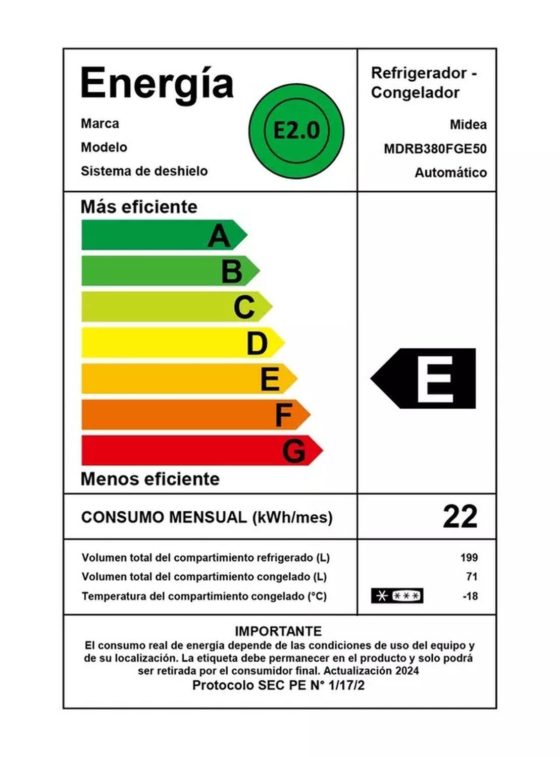 Refrigerador Midea Bottom Freezer No Frost 270 Litros MDRB380FGE50-5
