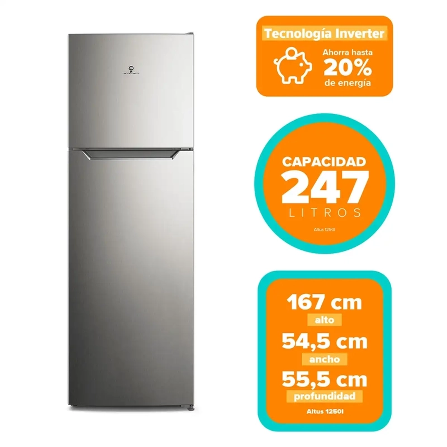 Refrigerador Top Freezer No Frost Mademsa Altus 1250i 247lt-5