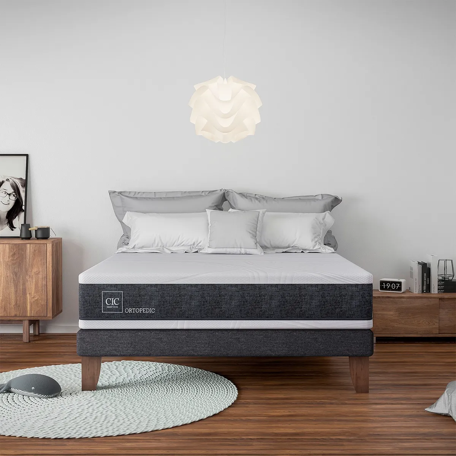 Cama Europea 2 Plazas CIC Ortopedic Base Normal 150x200 cm-3