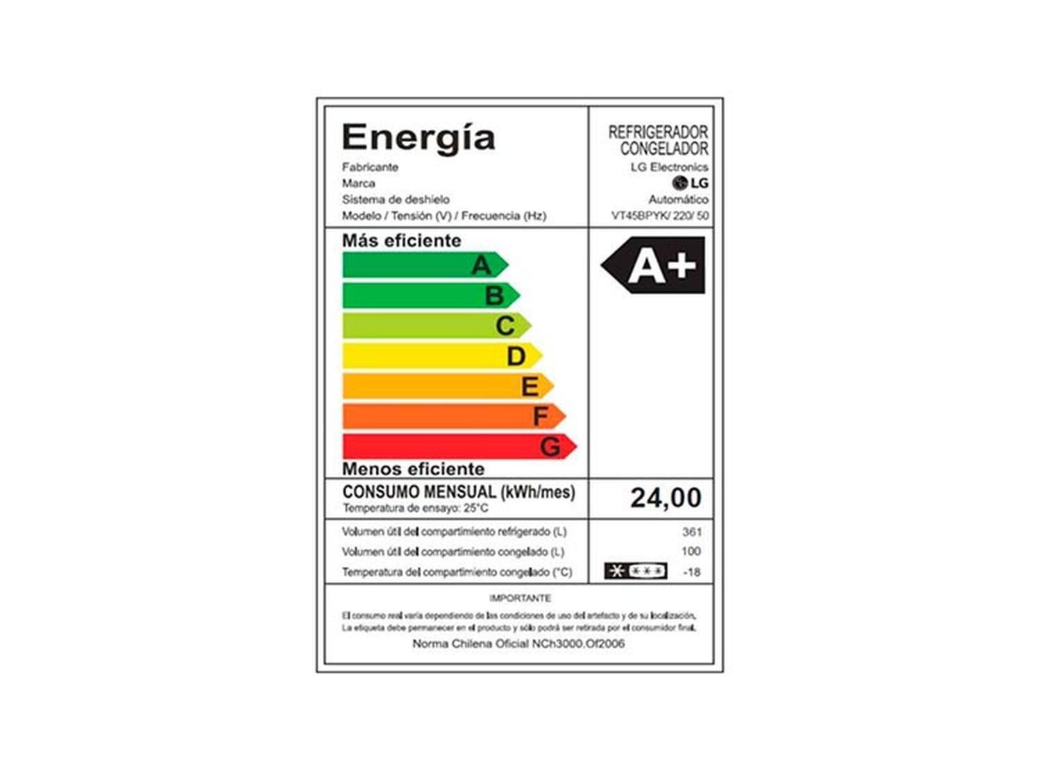 Refrigerador Top Freezer No Frost LG VT45BPYK 461 Lt-5