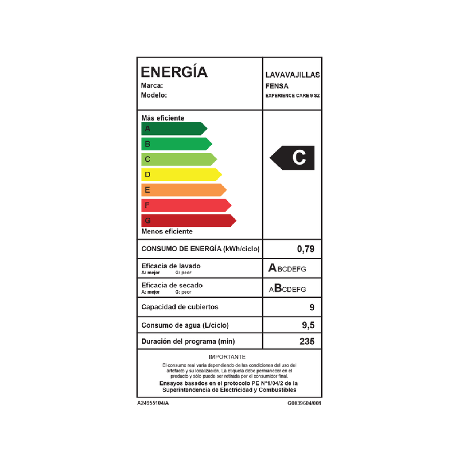 Lavavajillas Fensa 9 Cubiertos Experience Care 9 SZ Inox Programa Económico y Panel Digital-6