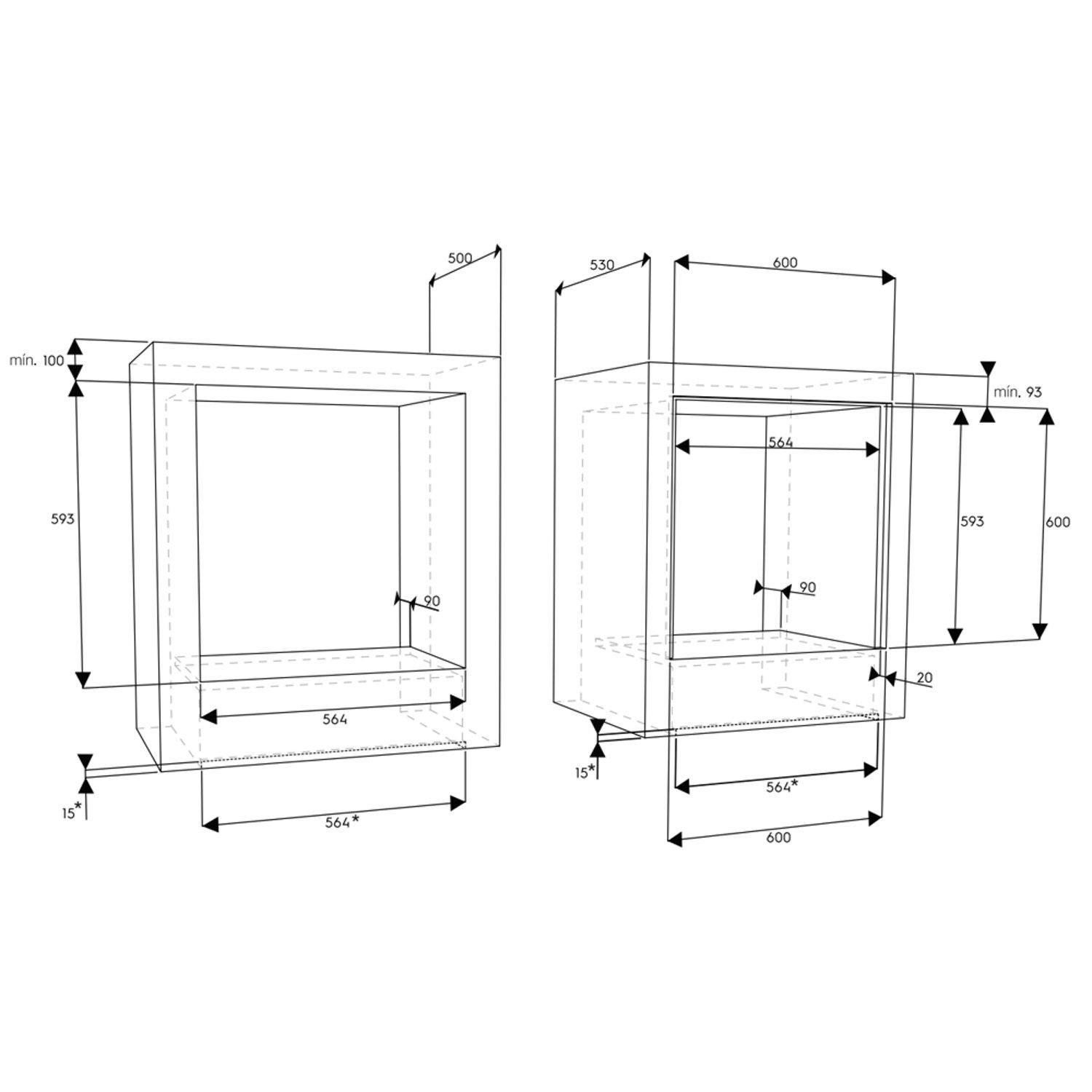 Horno Empotrable Eléctrico Fensa Fhe 1130 M 52l Negro 220v-7