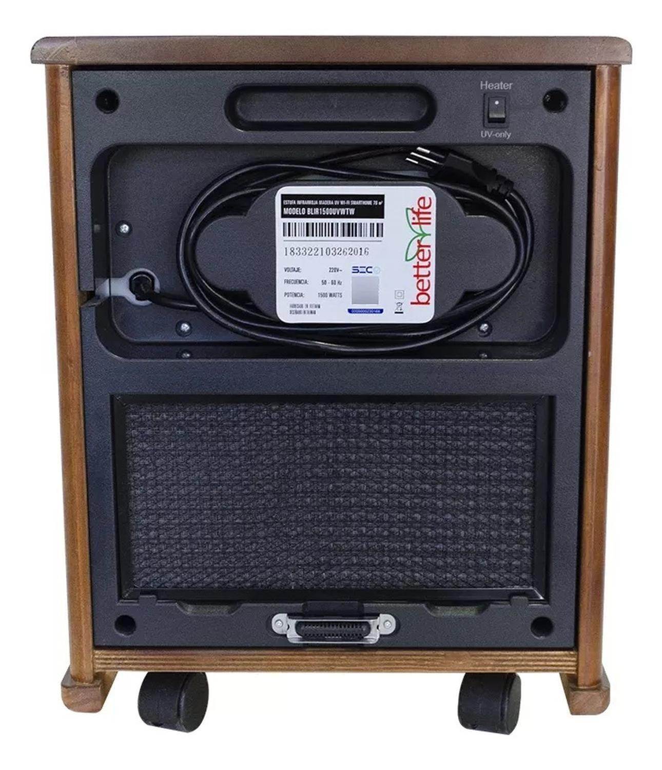 Estufa Infrarroja Madera Uv Wi-fi 70 M² Betterlife-4