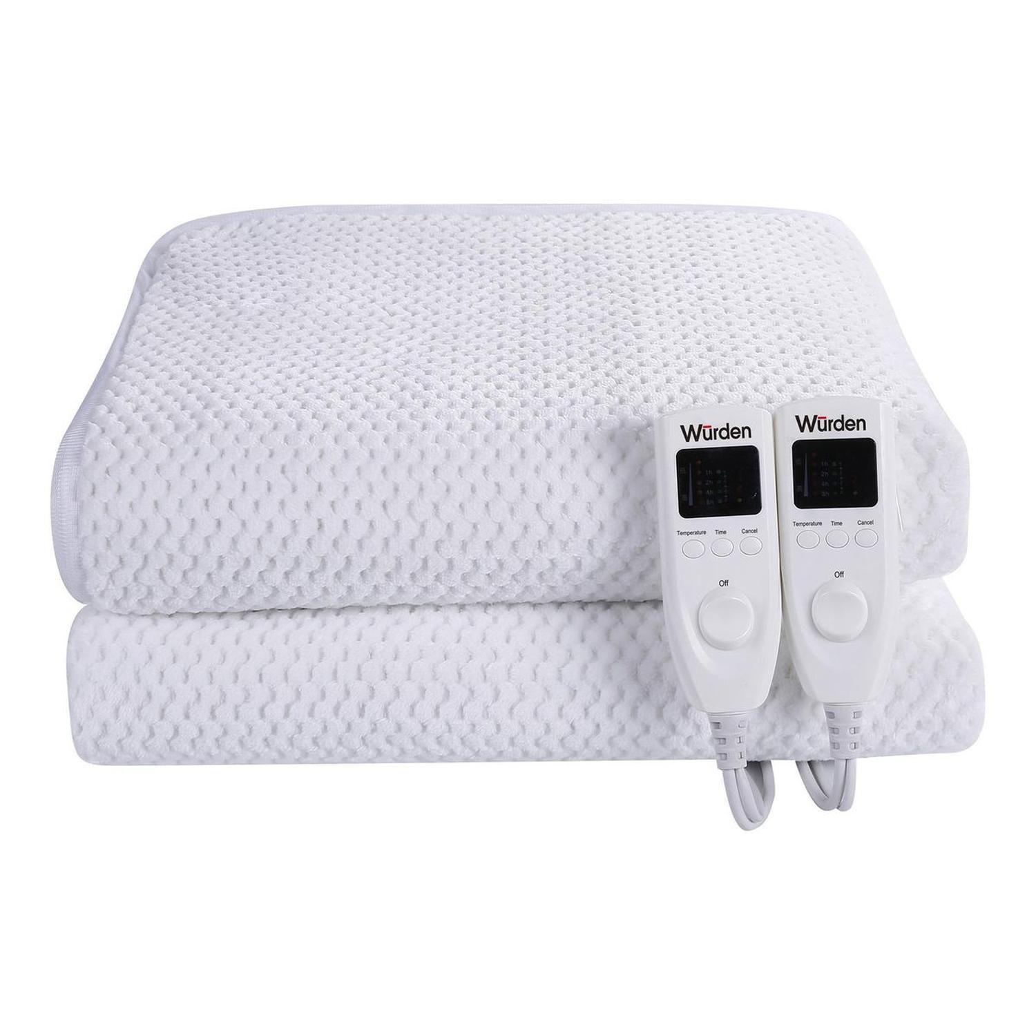 Calientacamas con Control Led Eléctrica Poliéster 2 plazas 140 W Blanco-0