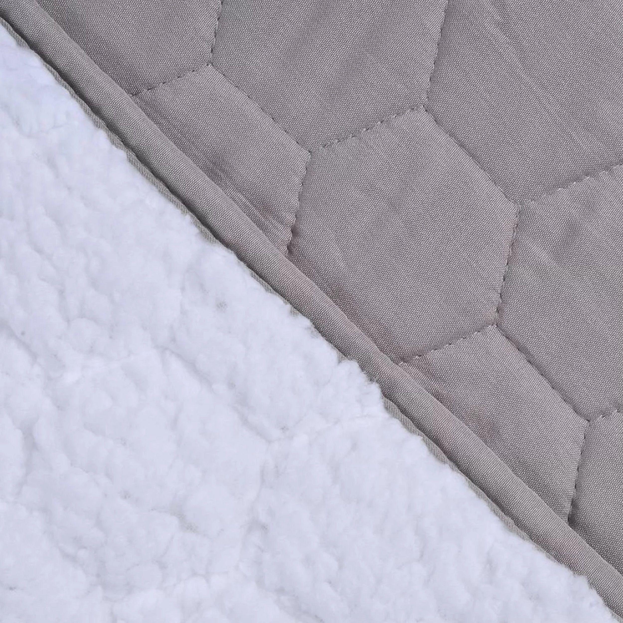 Plumón Quilt 2 Plazas Sherpa Gris Mashini-1