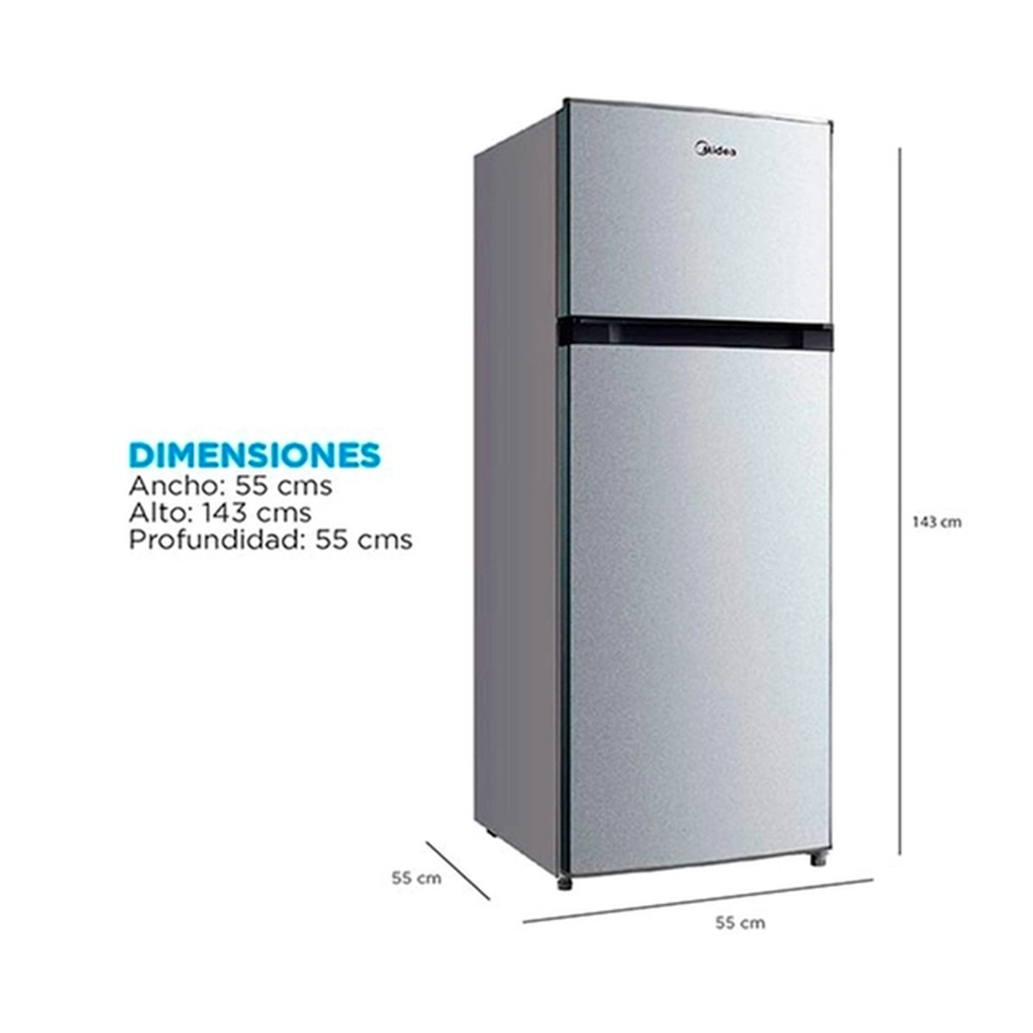 Refrigerador Midea Top Mount Frío Directo 204 Litros MDRT294FGE50-3