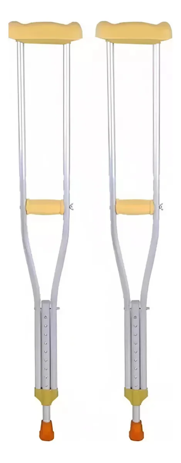 2 Baston Muletas Axilares De Aluminio Regulables Ortopedicas-4