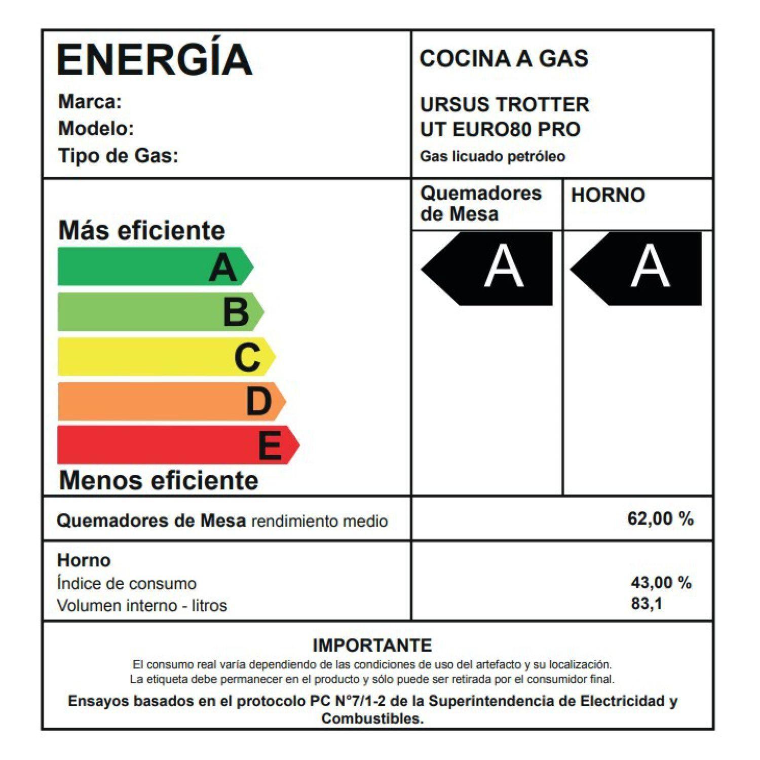 Cocina A Gas 5 Platos Ursus Trotter Euro80 Pro Gn-9